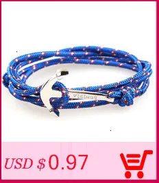 Adjustable Paracord Anchor Bracelet Woman Men Charm Bracelets Alloy Anchor Nylon Rope Chain Armband Vintage Bracelets& Bangles