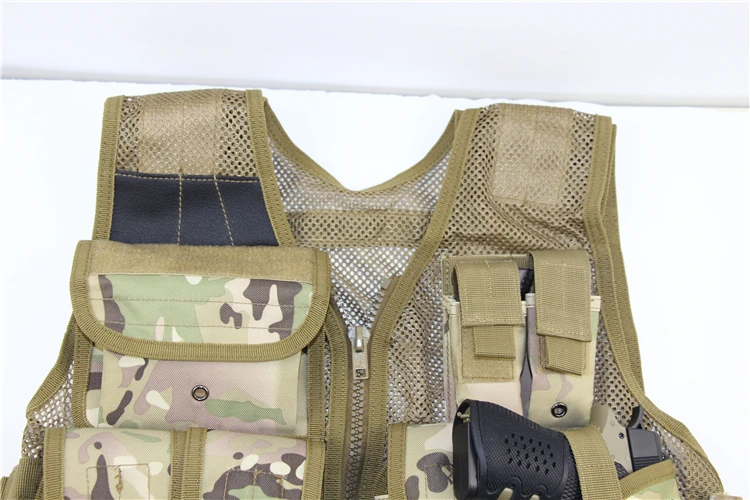 Большая скидка открытый мульти-карманный тактический сетчатый жилет военная охотничья куртка рыболовные жилеты регулируемый размер охотничья одежда