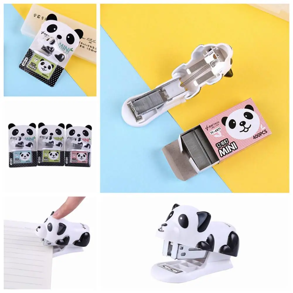 

Portable Mini Cartoon Stapler Creative Small Panda Stapler Office School Supplies Student Learning Stationery Staplers