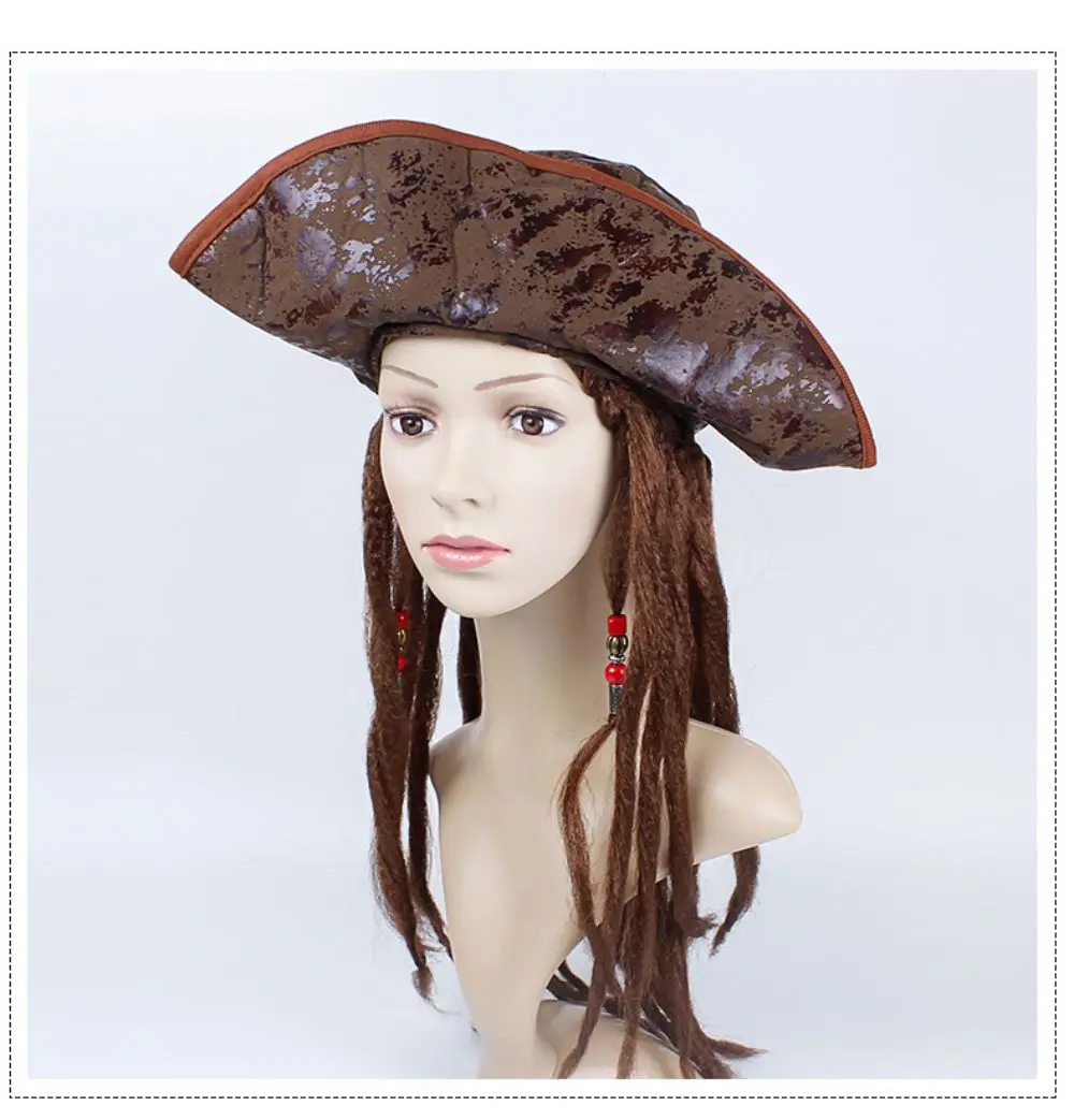 Пиратская шляпа парик для взрослых Косплей головные уборы - Цвет: pirate
