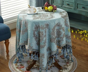 

European round tablecloth home American rectangular table cloth fabric cotton and linen Table runner
