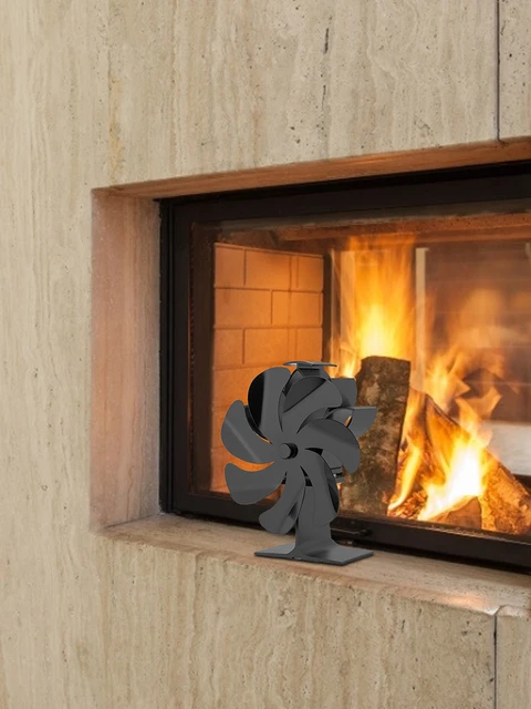 7 Blades 203CFM Fireplace Fan Heat Powered Fan Log Wood Burner Eco Fan  Quiet Home Stove