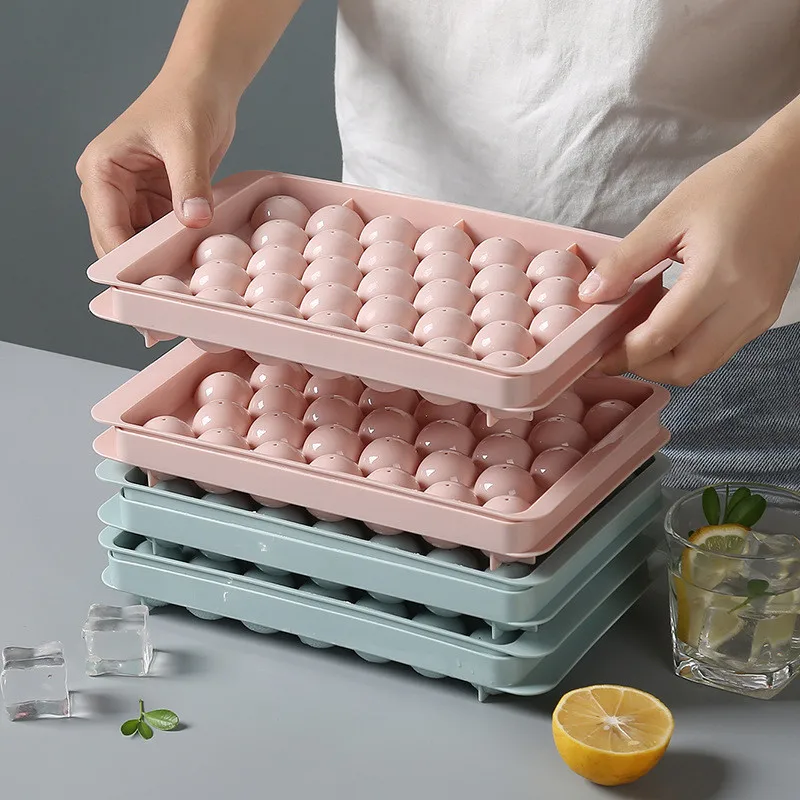

33 Cavity Silicone Ice Cube Tray with Lid Ice Cube Mold Food Grade Whiskey Cocktail Drink Chocolate Ice Cream Maker Party Bar