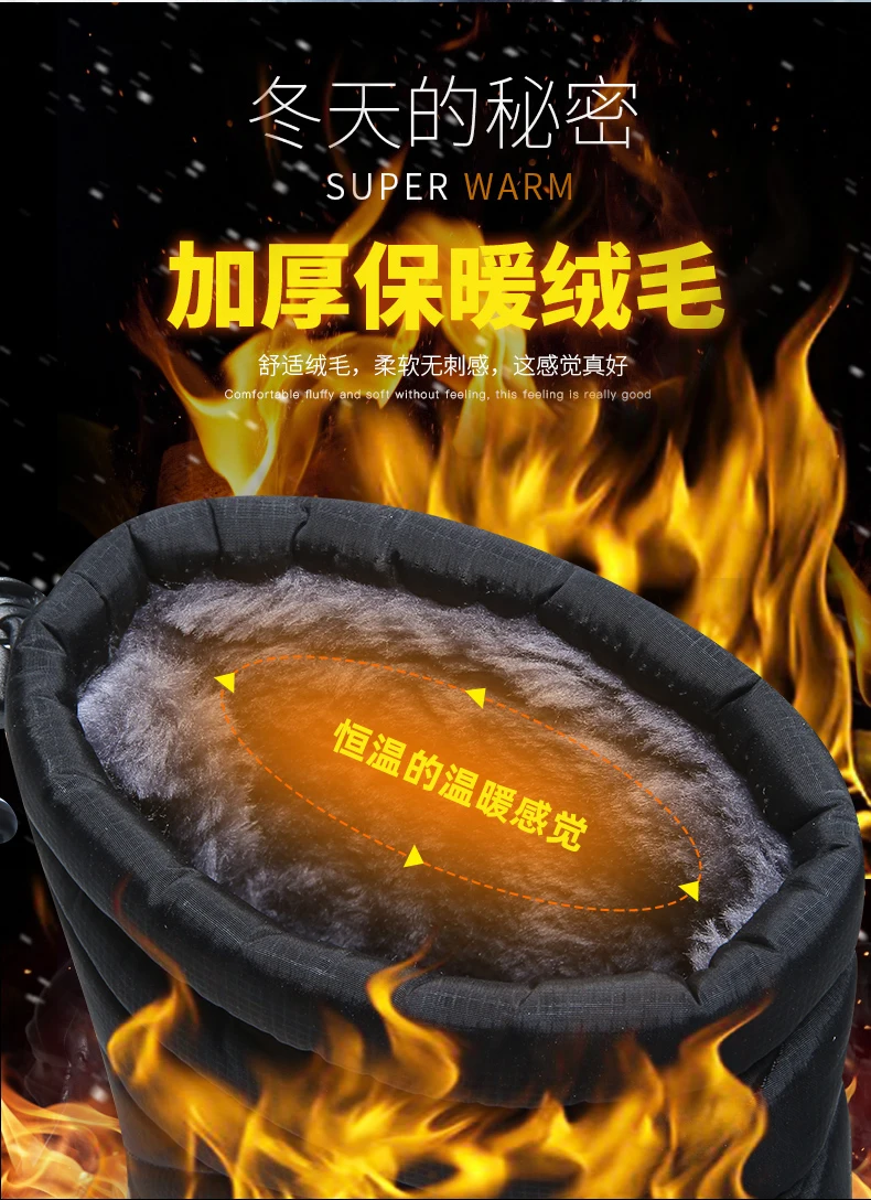 Winter men's leather large size outdoor cotton shoes plus fertilizer to increase tarpaulin high to help cotton to keep warm
