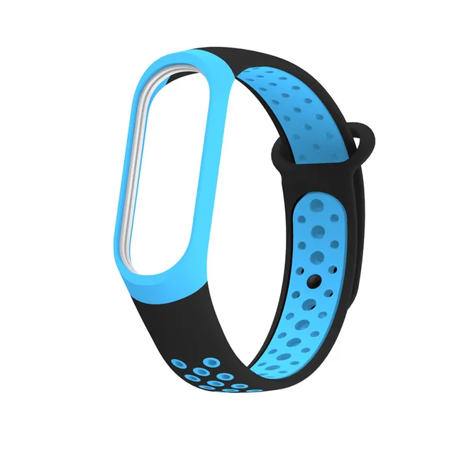 For Mi Band 6 5 4 strap sport Silicone watch wrist Bracelet miband 6 5 accessories bracelet smart strap for Xiaomi mi band 3 4 5 black blue 1
