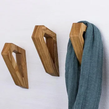 

Simple modern solid wood hook log coat hook wall decoration hollow wall hanging wood products