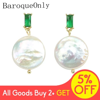 

Jewelry crystal earrings Drop Fashion Pearl Earrings INS Celi*e Style green stonePearl buttons Gifts for woman EAP