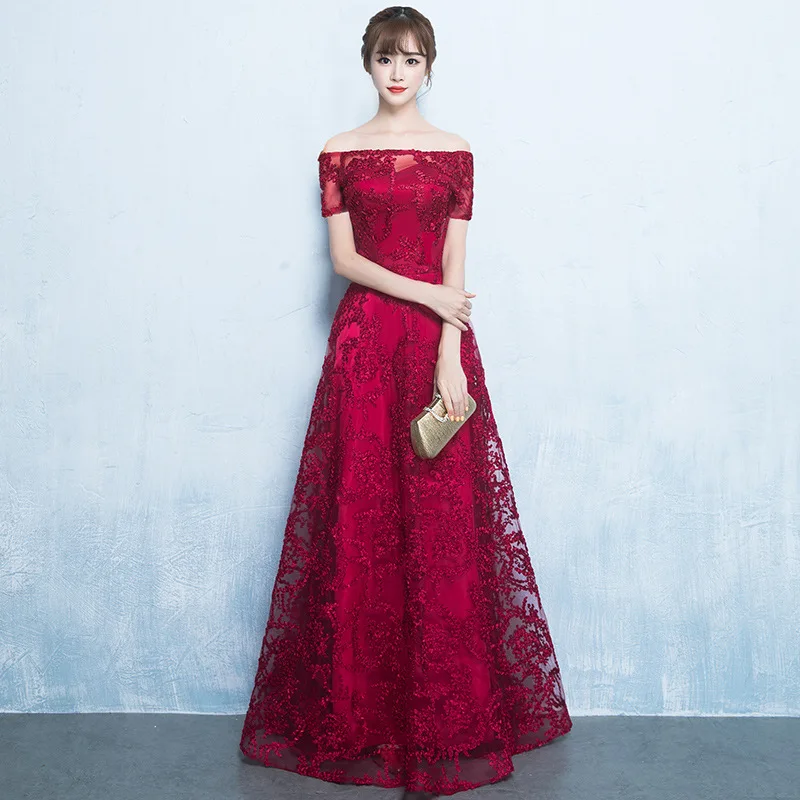 Новинка, элегантное вечернее платье с открытыми плечами, Cheongsam Robe De Soiree Asmmetrical, платья подружек невесты, женское длинное Сетчатое платье Ципао