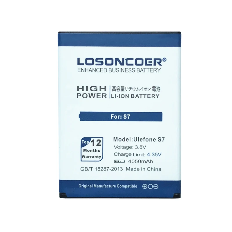 LOSONCOER S7 4050 мАч Высококачественный аккумулятор для телефона Ulefone S7 MTK6580 5,0 дюйма батареи