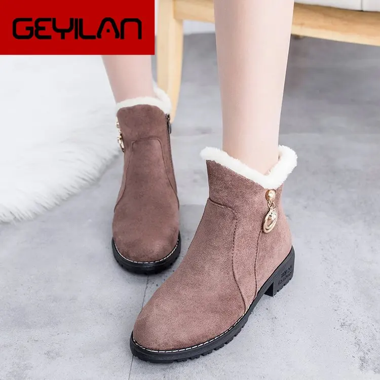 

Women Boots Winter Shoes Plus Size Hot Platform Female Warm Botas Mujer 2019 Booties Ankle For Women Snow Boots