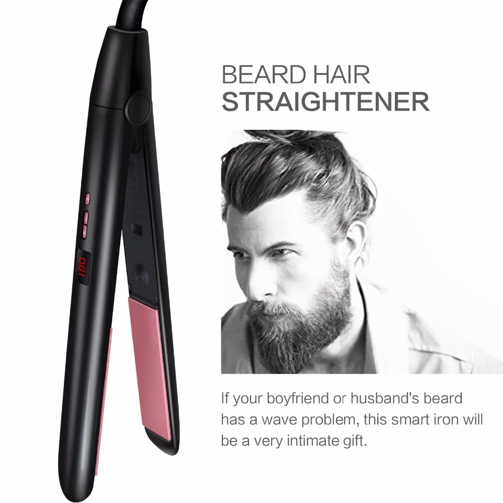 Профессиональный Выпрямитель для волос, электрический утюжок для завивки волос, выпрямляющий волосы с отрицательными ионами, светодиодный утюжок для завивки волос с дисплеем