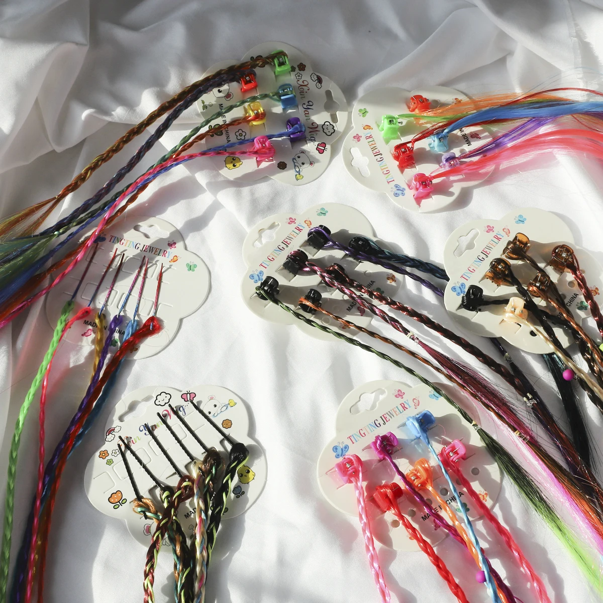 

New 6ps/set Gradient Color For Girls Curler Hair Braid hair styling tools hair roller Braid Kids Child hair styling accessory
