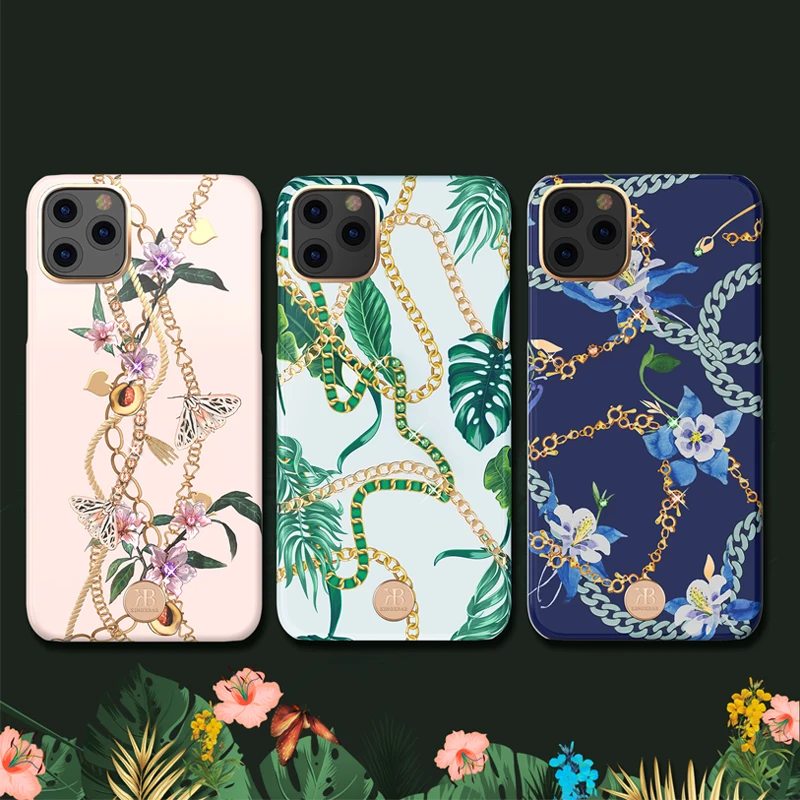 Kingxbar цепочка и кристаллы с элементами Swarovski жесткий чехол для телефона для Apple iPhone 11/Pro/Max Роскошный чехол на заднюю панель