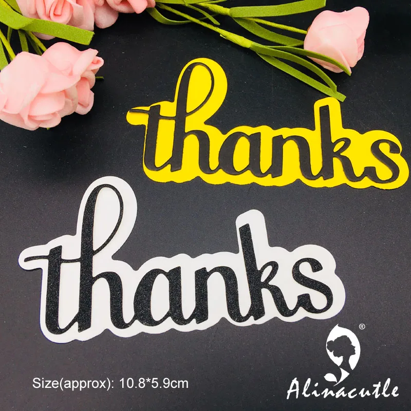 

Die Cut Metal Cutting die Letters Thanks Scrapbooking Paper Craft Handmade Card Punch Art Cutter Die Cut Alinacutle