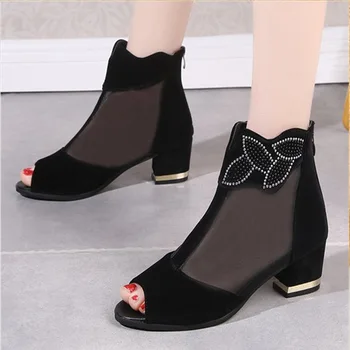 

Women Sandals Fashion Roma Summer Outdoor Square heel High Heel Slipper Sandals Ladies Shoes Slip-on Women Shoes
