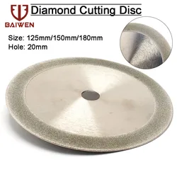 125/150/180mm Double Side Glass Diamond Cutting Disc Saw Blade for Dremel Tools Accessories Grinding Ceramic Tile, Jade, Agate