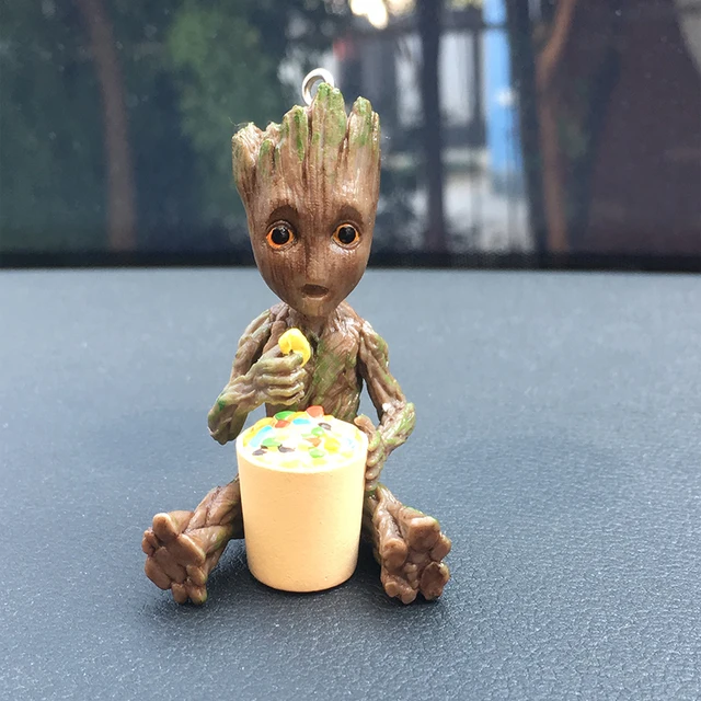 Car Interior Decoration Personality Groot Action Figure Sitting Model Anime Mini Doll Car Goods Interior Decoration Accessories A