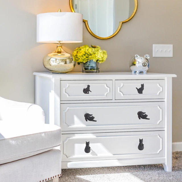 4Db/Beállított Fiók Fogantyú Öntöttvas Tartós Egyszerű Macska Alakú Vas Húzza A Gombot Szekrény Szekrényhez - Image 3