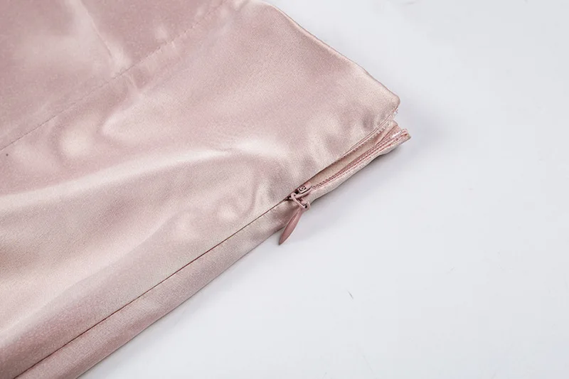 Bazaleas Шикарная шелковая розовая мини-юбка трапециевидной формы, винтажные женские юбки с рюшами, повседневные атласные Короткие юбки