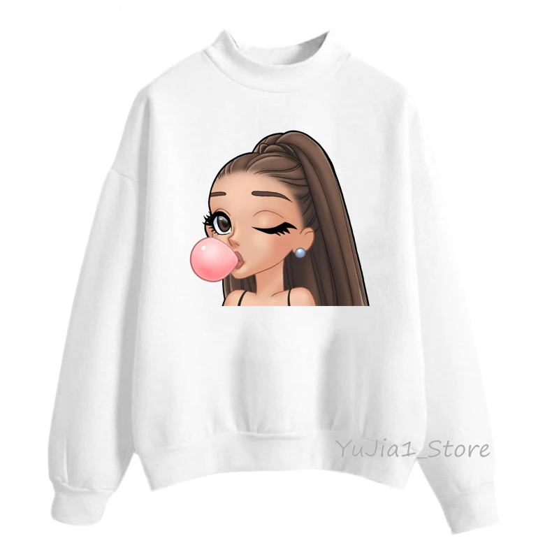 Y92028W Sudadera mujer ariana grande Женская Толстовка Harajuku kawaii худи с круглым вырезом зимняя теплая толстовка одежда в стиле хип-хоп Рок винтажные толстовки - Цвет: Y92028W