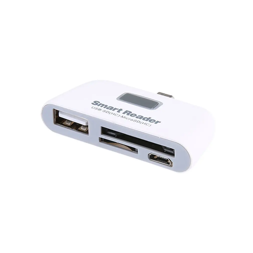 4 в 1 Otg/tf/sd считыватель смарт-карт с микро Usb зарядным портом для телефона, планшета, ПК, устройство для чтения карт памяти