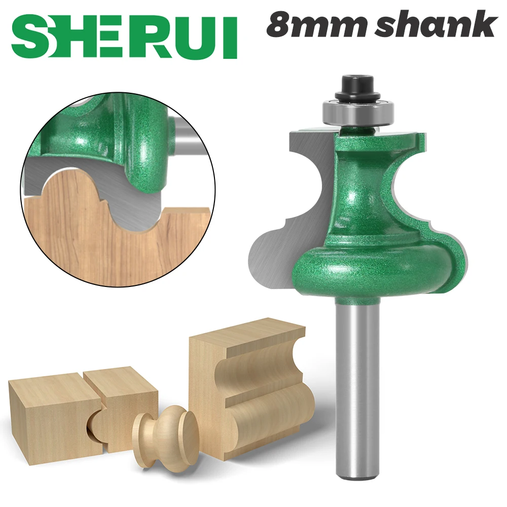 

1pc 8mm Shank Bead Molding Router Bit Flute & Beading Line Woodworking Tenon Milling Cutter for Wood Tool