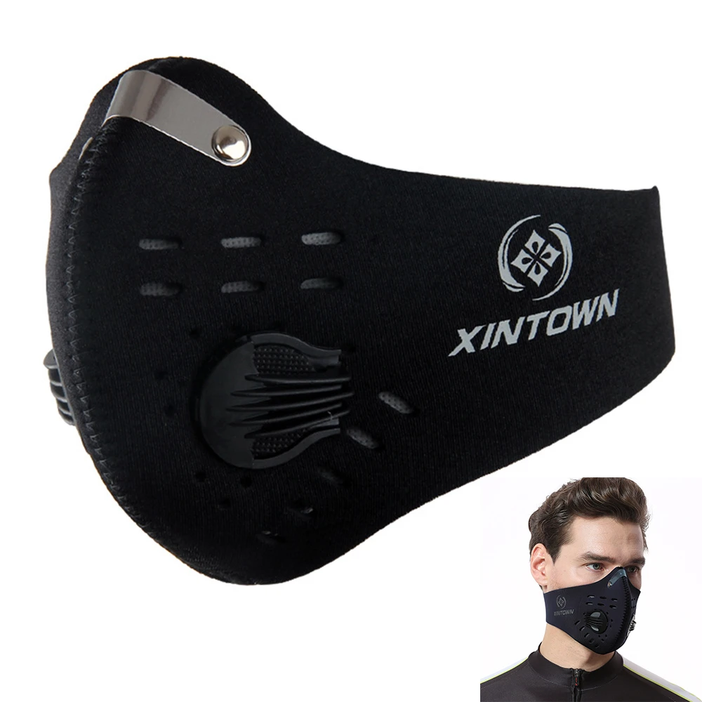 3-Black PM2.5 Пылезащитная маска с активированным углем черный kn95 дышащий складной изменяемый фильтр Открытый Велоспорт Бег защита маска для лица - Цвет: 3-Black