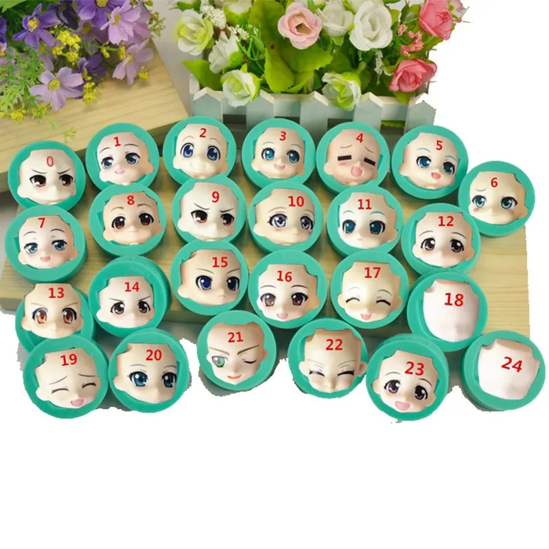 Feihuan 25pcs 3D baby Face lace silicone mold cake decorating tools fondant cake mold chocolate molds baking tools FM959