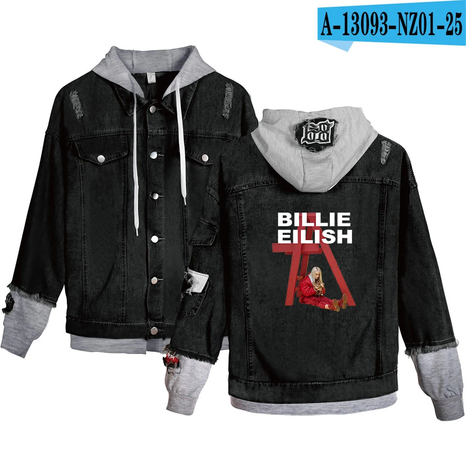FRDUN TOMMY Billie Eilish Jacket Denim jacket coat Fashion Women/men Spring Autumn Casual Denim Basic Jackets - Цвет: As shown
