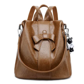 

Backpack 2020Women's Ladies Girl Spring Fashion Waterproof Solid Color Bow Simple All-match Anti-theft Cute Travel Outdoor