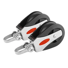 2x прочный поворотный крюк одиночный шкив БЛОК Sheave-каяк парусный такелаж подъемное колесо судовое оборудование(1500 фунтов