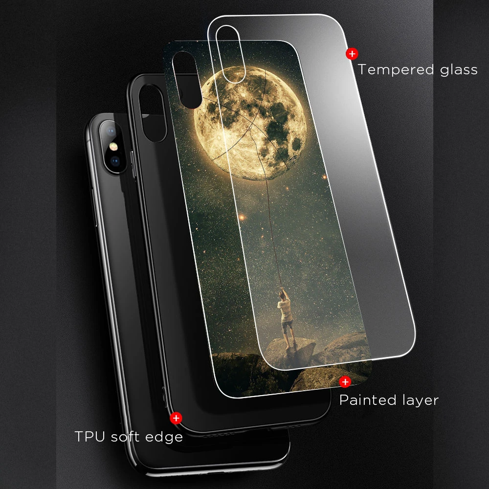 Чехол для телефона из закаленного стекла с сердечком для iPhone XR XS X XS Max 7 8 6 6S Plus, прозрачная ультратонкая защитная задняя крышка
