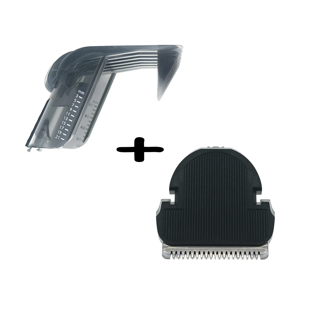 2pcs/set HAIR CLIPPER COMB + Hair Trimmer Cutter For Philips QC5105 QC5115 QC5155 QC5120 QC5125 QC5130 QC5135 QC5105 fit qc5105 qc5115 qc5120 qc5125 qc5135 qc5130 shaver hair clipper comb 3 21mm 1 8 5 8 inch head for philips electric trimmer