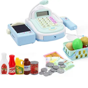 

Plastic Simulated Supermarket Cashier Suit Classic Toys Household Pretent Play Girls Miniature Toys Set