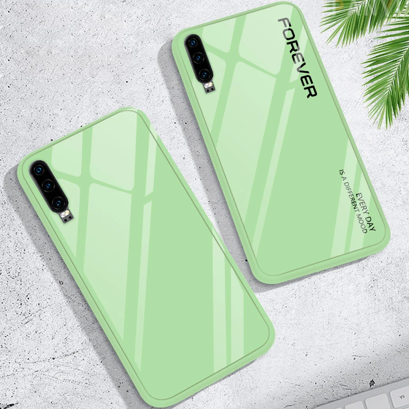 

Phone Case For Huawei P30 Pro Mate 30 20 Pro Nova 5 5i Luxury Shockproof Anti-Fall Hard Back Shell Tempered Glass Cover