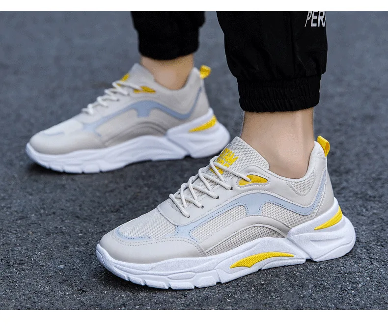 INS Super Fire Sports Casual Trendy Shoes Autumn Men Korean-style Punched Sheet Red Dad Shoes Versatile Students Running Shoes