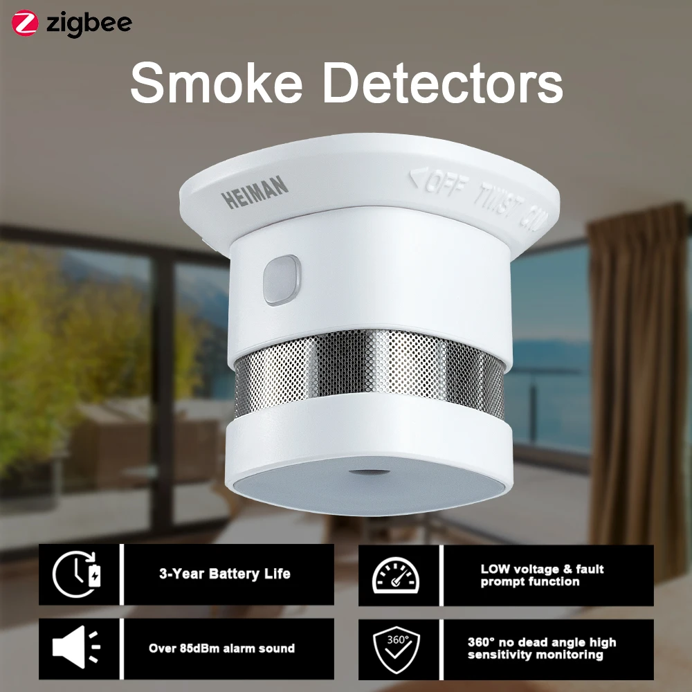 HEIMAN Zigbee 3.0 Fire alarm Smoke detector Smart Home system 2.4GHz High sensitivity Safety prevention Sensor Free Shipping