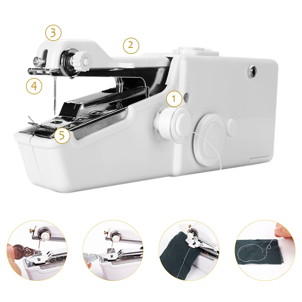 Портативная Бытовая мини ручная швейная машинка профессиональный ручной рукоделие беспроводной электрический швейный инструмент для тканевой одежды