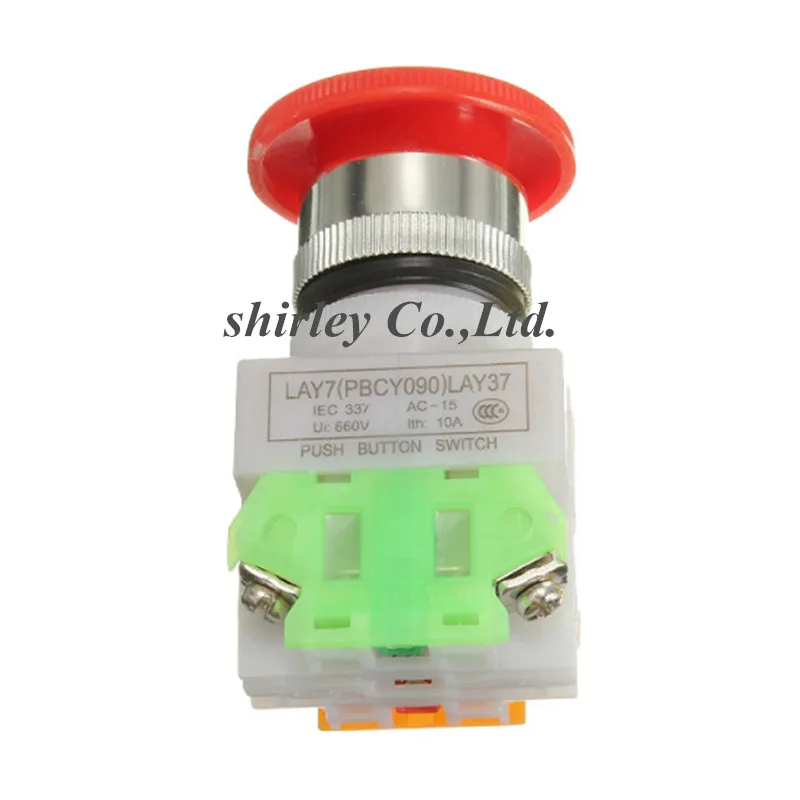 1 стоп-Переключатель кнопочный гриб кнопочный NO NC 660V 10A LAY37-11ZS PBCY090 5 шт