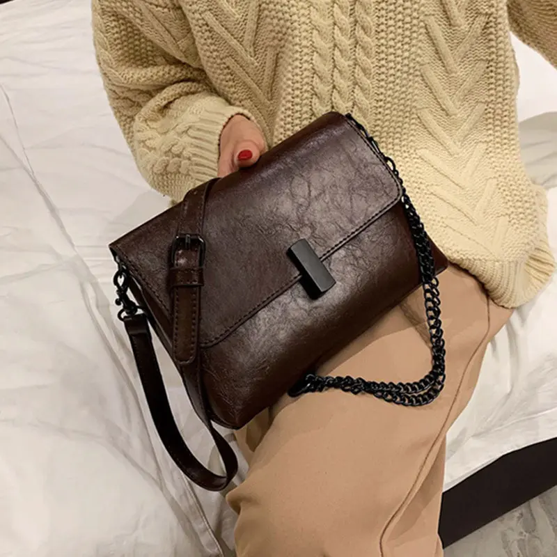 

2020 New Fashion Solid PU Leather Women Crossbody Bags Vintage Shoulder Messenger Bag Ladies Clutch Casual Totes Female Purse