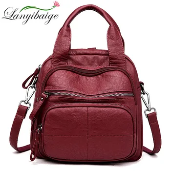 

Luxury Design Women Backpack High Quality Youth Leather Backpacks for Teenage Girls 3-in-1 Female School Shoulder Bag Bagpack