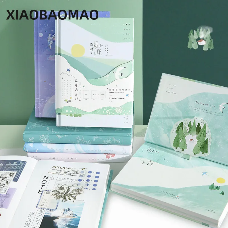 

240 pages A5 Color Inside Page Cartoon Animal Girl Series Notebook Color Hardcover Notebook ins Beautiful Gift Student Stationer