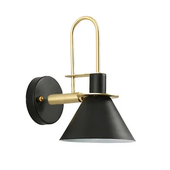 

Nordic simple macaron bedroom bedside wall lamp hotel bedroom corridor corridor background wall horn lamp cross mirror