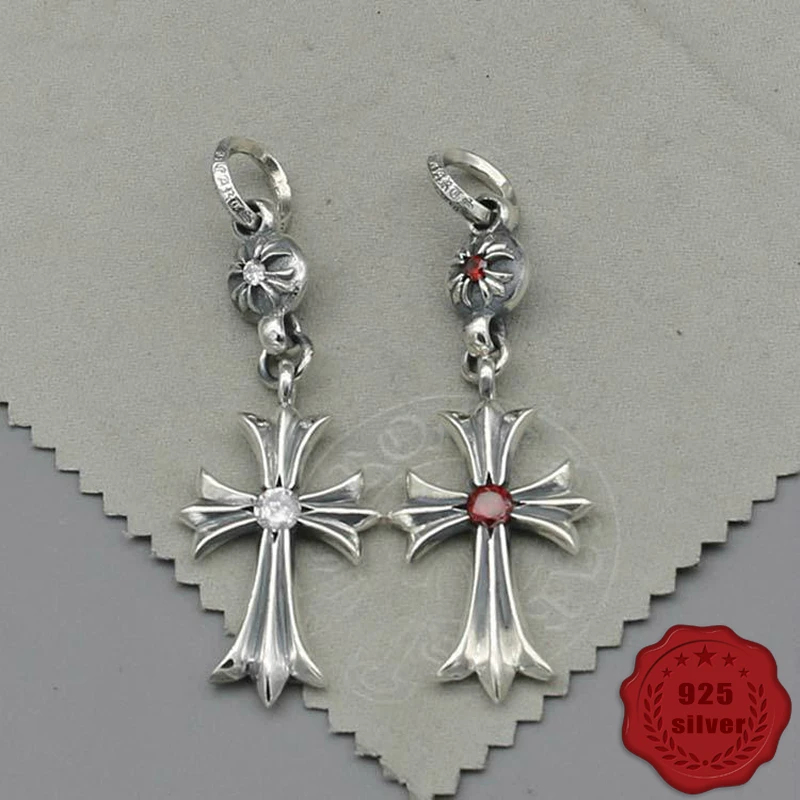

925 sterling silver pendant personality fashion retro punk style cross street trend accessories rock street dance tag hot sale