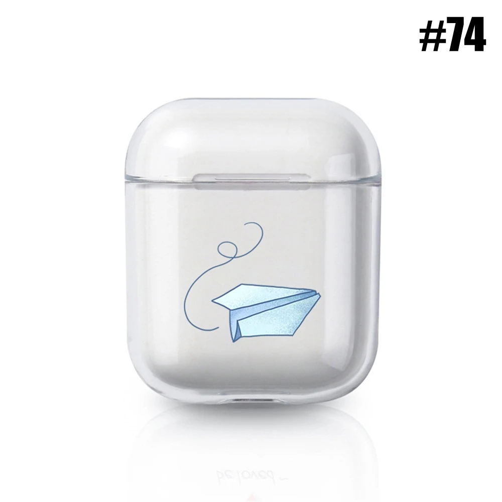 74 1 шт. мультфильмы цветы Любовь Сердце Мягкий ТПУ наушники transparent чехол противоударное покрытие коробка для Apple Airpods аксессуары для наушников - Цвет: 74