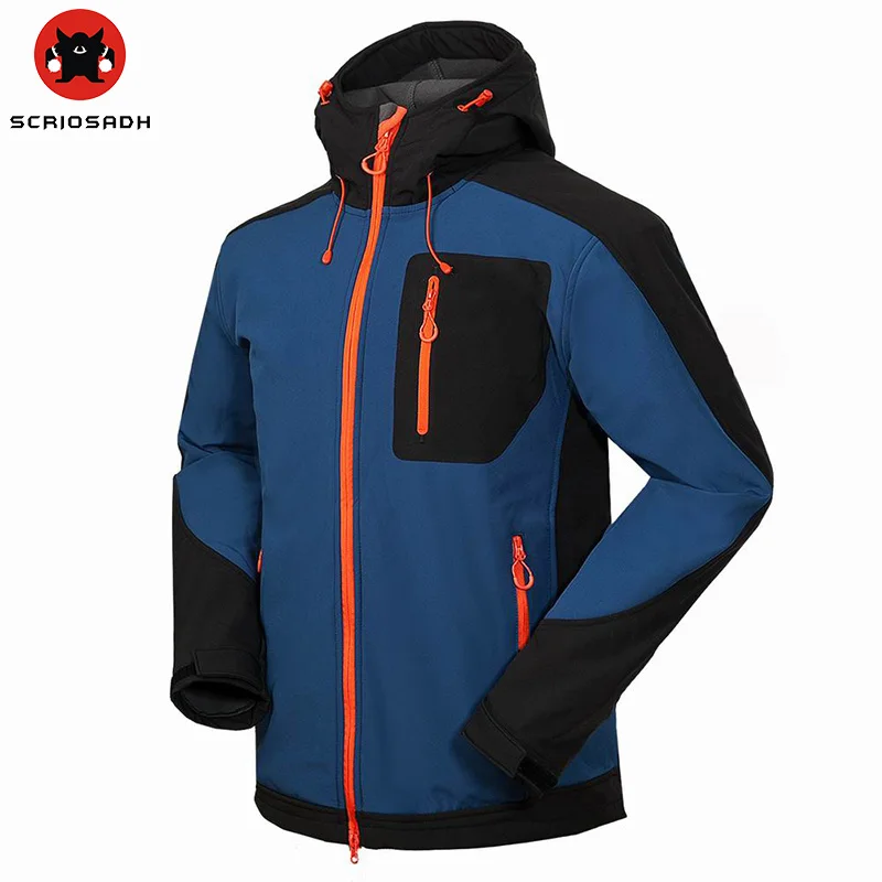 Autumn Men Compound Soft shell Outdoors Fleece Wear-resistant Warm Jacket Camping Hiking Waterproof Windproof Jakcet | Спорт и