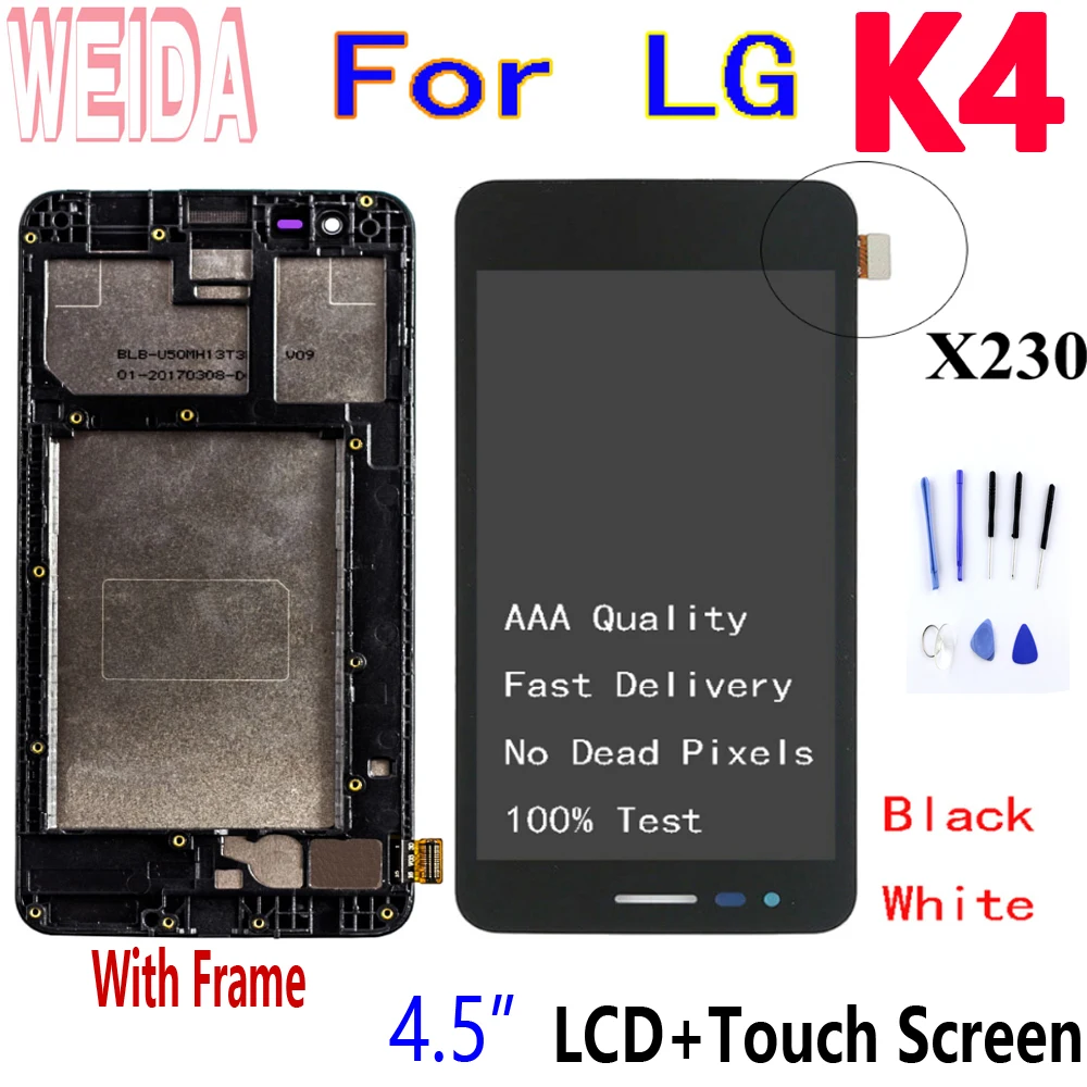 Weida/4 5 &quotдля LG K4 2017 X230 ЖК-дисплей Дисплей кодирующий преобразователь сенсорного