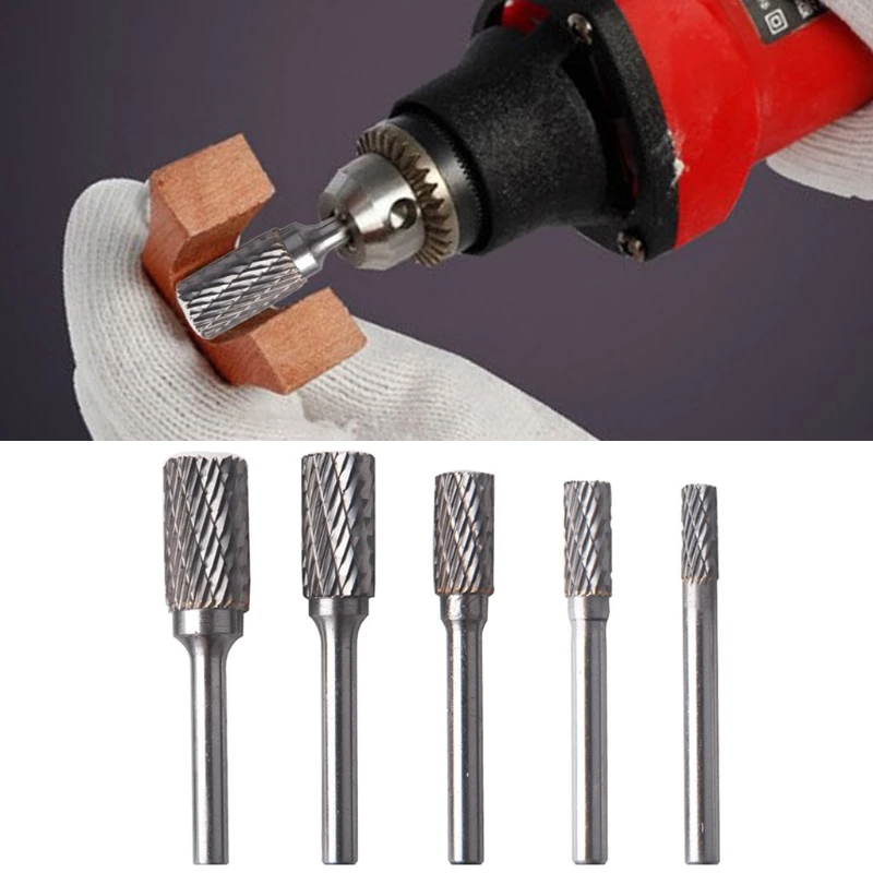 

5pcs Tungsten Carbide Steel Rotary Burrs Set Grinding Head Rotary File Accessory