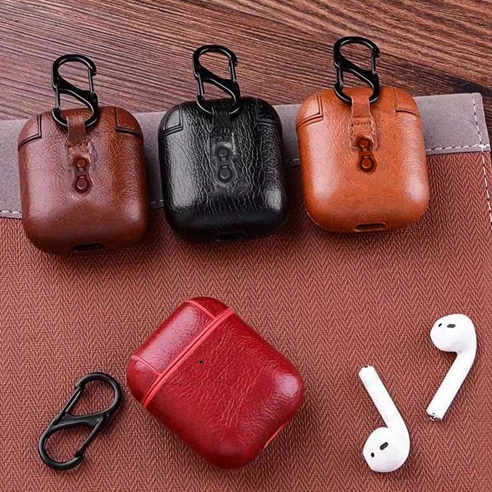 

Business Case For Apple Airpods 1 Pro 2 3 PC Leather Cover For Airpos Pro2 2nd 3 1 2 With Buttons Protective Case For Airpod Pro