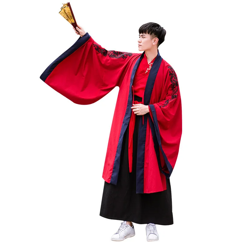 Традиционные китайские танцевальные костюмы Hanfu для женщин и мужчин халат